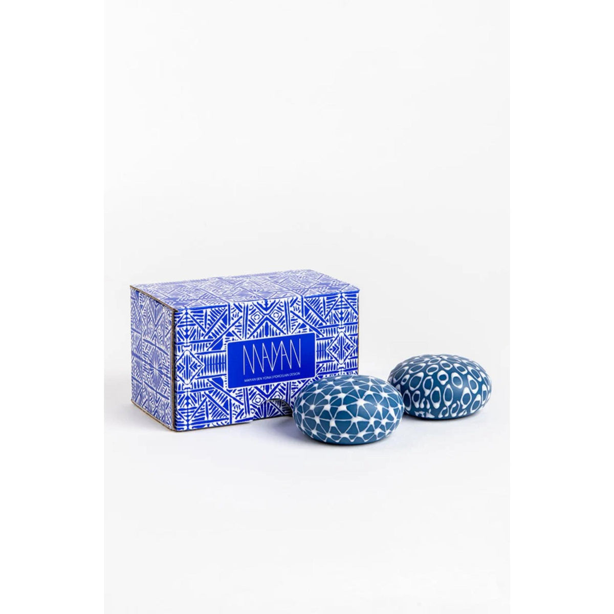 Ceramic Porcelain Salt and Pepper Shakers in Textured Blue by Maiyan