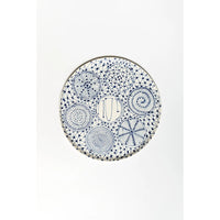 Ceramic Porcelain Seder Plate in White with Blue with Patterns by Maiyan