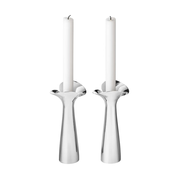 Bloom Botanical Shabbat Candlsticks by Georg Jensen