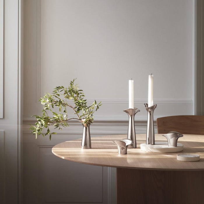 Bloom Botanical Shabbat Candlsticks by Georg Jensen