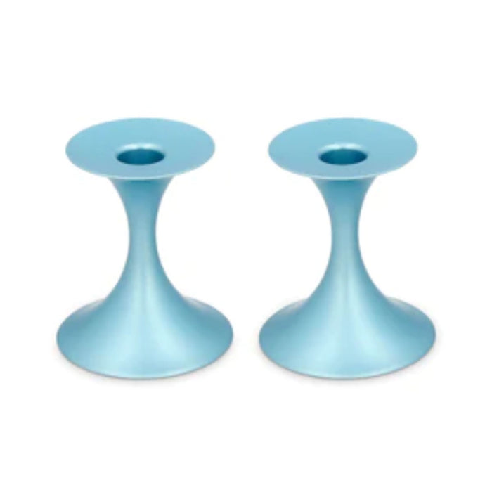 Two Ways Teal Shabbat Candlesticks by Akilov