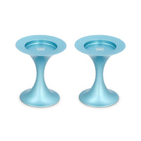 Two Ways Teal Shabbat Candlesticks by Akilov