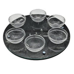 Black Marble Design Wood and Glass Seder Plate by Lily Art