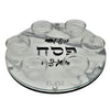 White Marble Design Wood and Glass Seder Plate by Lily Art