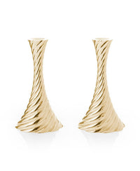 Twist Shabbat Candlesticks in Gold by Michael Aram