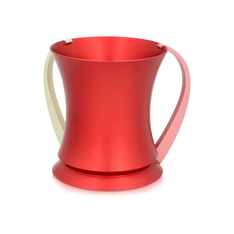 Circle Top Netilat Yadayim / Washing Cup in Red/Pin by Akilov