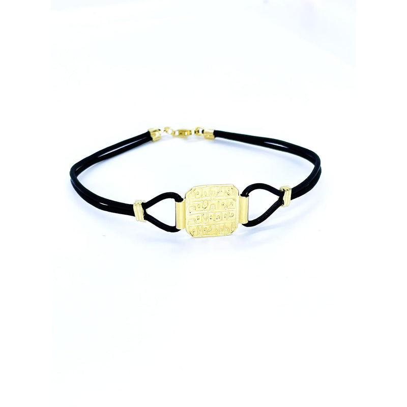 Healing Amulet Bracelet Gold and Leather