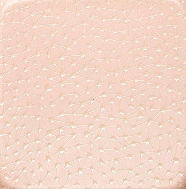 Ceramic Porcelain Textured Matzah Tray in Blush with Cream Stars by Maiyan