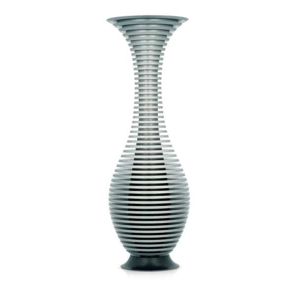 Long Striped Vase in Grey by Akilov
