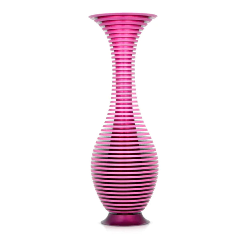 Long Striped Vase in Pink by Akilov