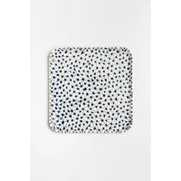 Ceramic Porcelain Textured Matzah Tray in White with Blue Stars by Maiyan