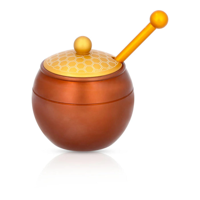 Mini Honeycomb Honey Jar in Brown for Rosh Hashanah by Akilov