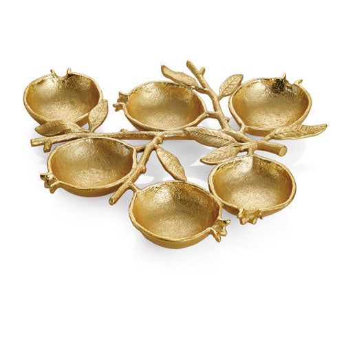 Pomegranate  Seder Plate in Gold by Michael Aram