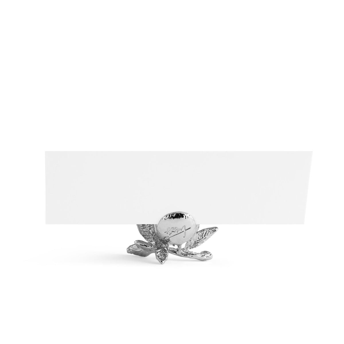Pomegranate Place card Holder in Silver by Michael Aram