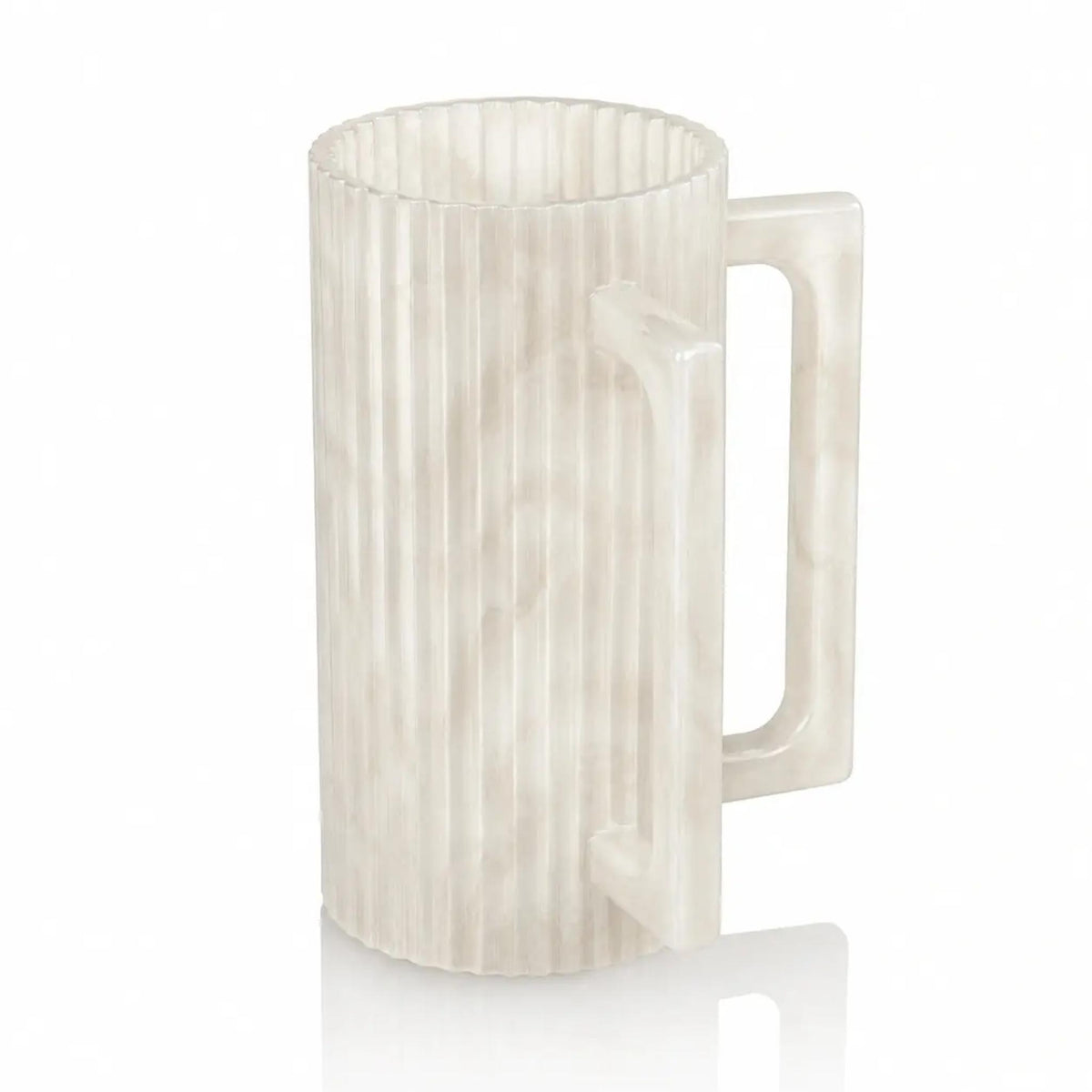Fluted Resin Netilat Yadayim Washing Cup in White Gold by Waterdale Collection