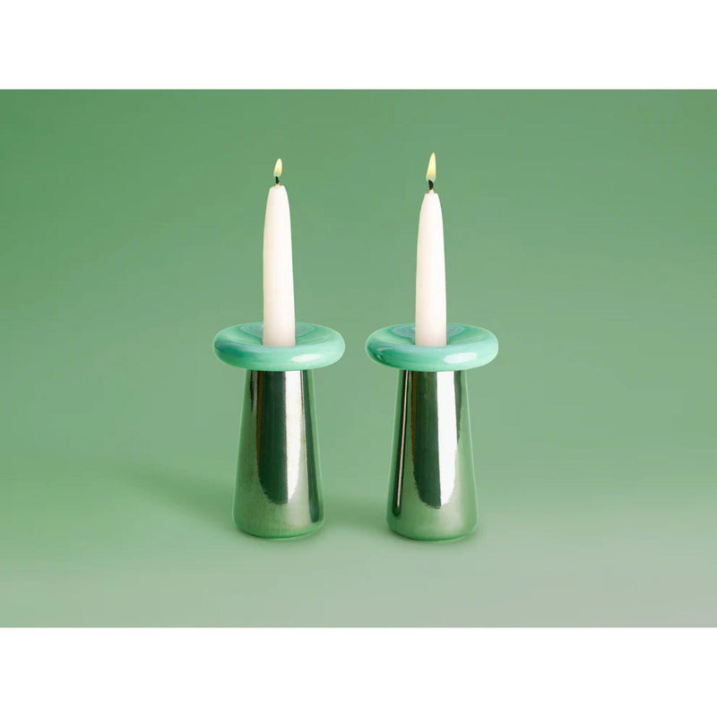 Mushroom Candlesticks in Jade/Fern by Tchotchke