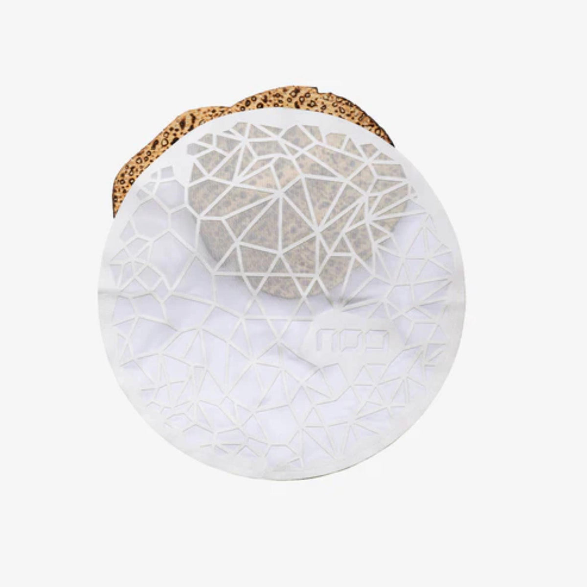 Geometric Matzah Cover in White by Apeloig Collection