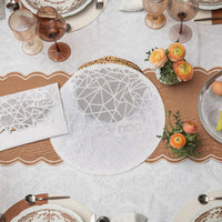 Geometric Matzah Cover in White by Apeloig Collection