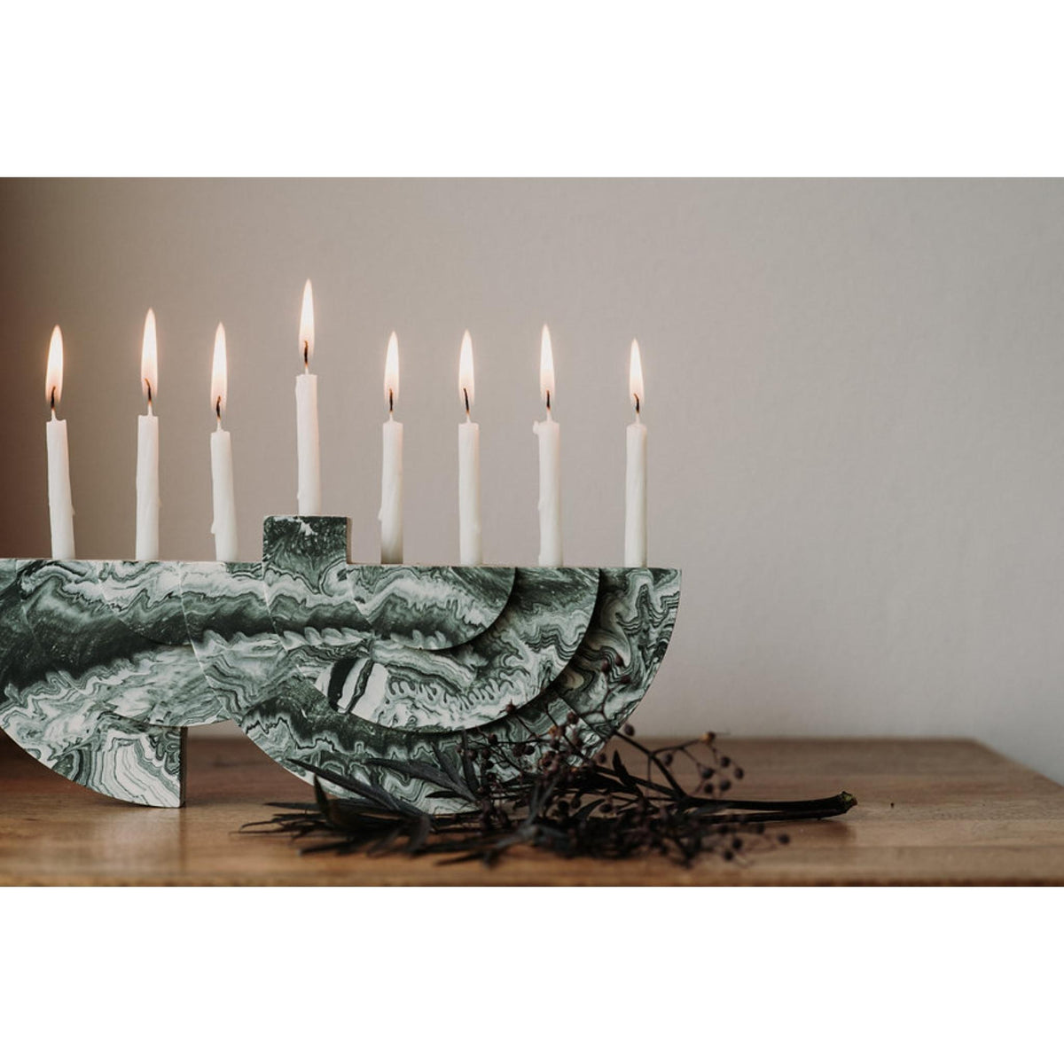 Jesmonite Marble Chanukiah by Or'el Design