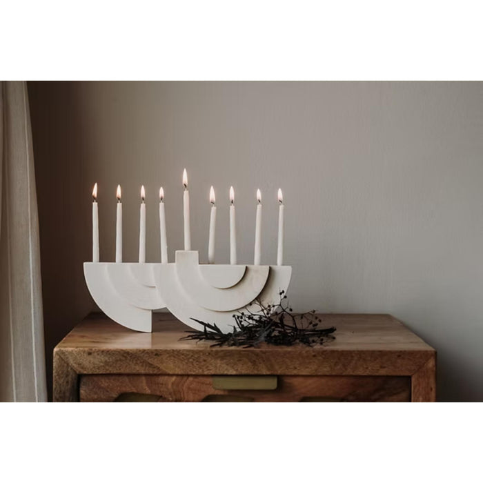 White Marble Chanukiah by Or'el Design