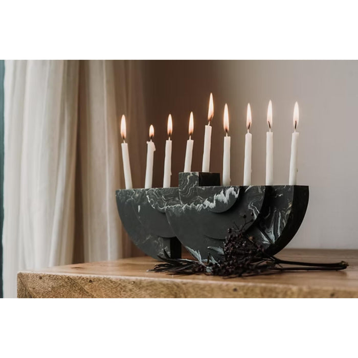 Black Marble Chanukiah by Or'el Design