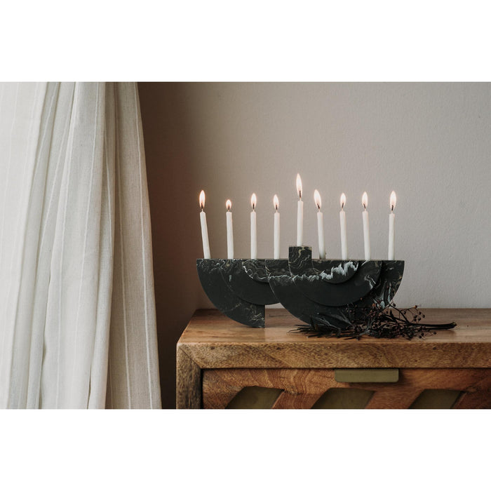 Black Marble Chanukiah by Or'el Design