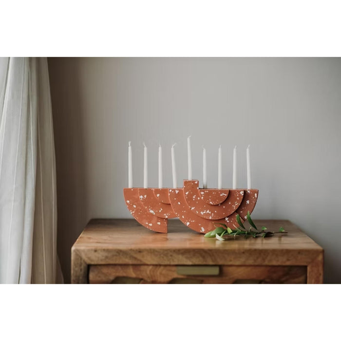 Terracotta Terrazzo Chanukiah by Or'el Design
