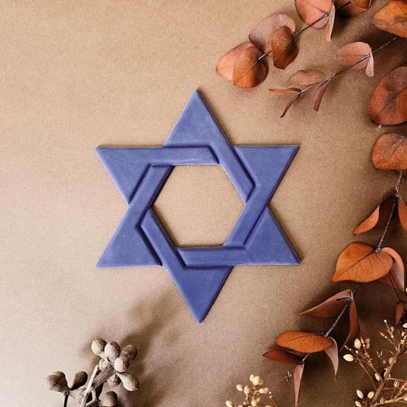 Handmade Ceramic Blue Star Of David  Wall Hanging by Yahalomis