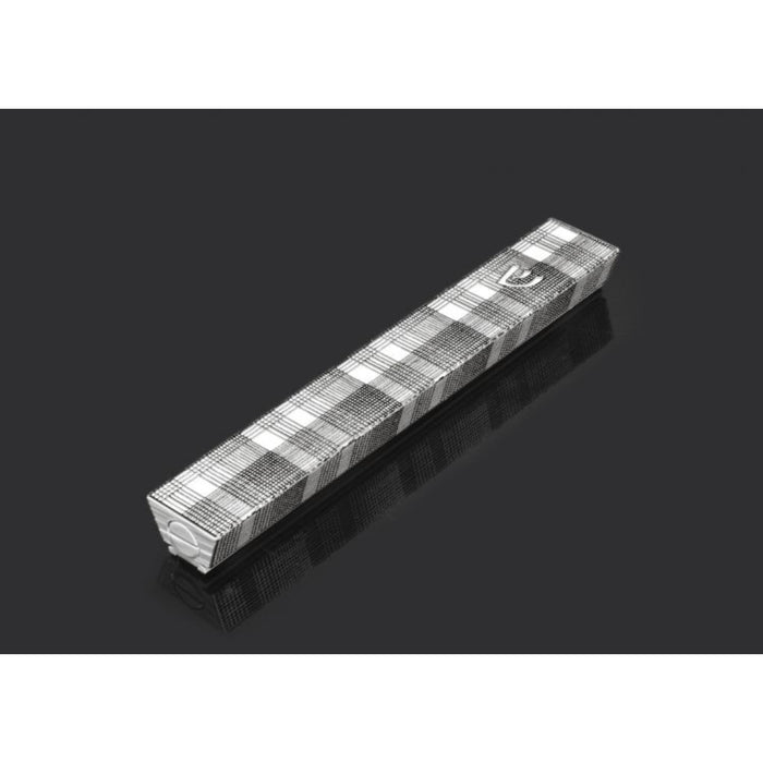 Prince of Wales Check Mezuzah in Silver and White by Metalace Art