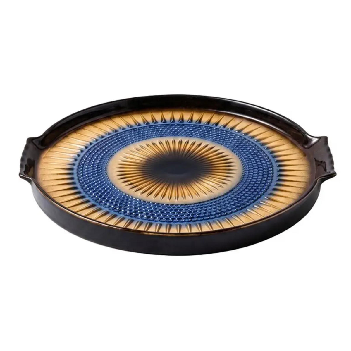 Blue and Gold Evil Eye Tray (30cm) by Aulicia
