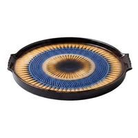 Blue and Gold Evil Eye Tray (30cm) by Aulicia