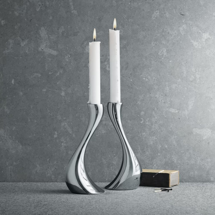 Cobra Shabbat Candlesticks by Georg Jensen