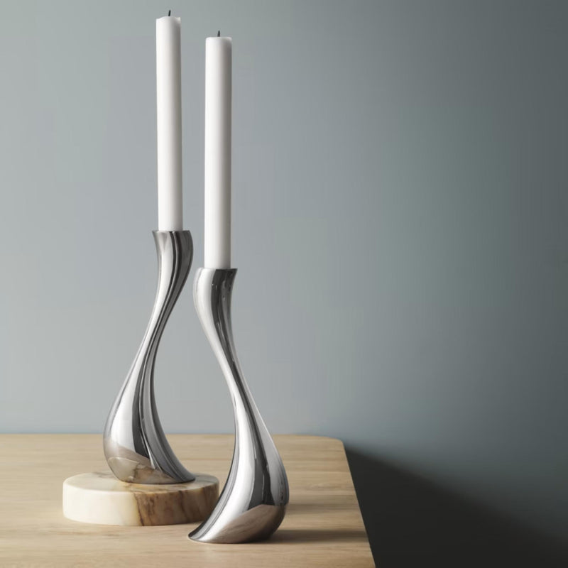 Cobra Shabbat Candlesticks by Georg Jensen