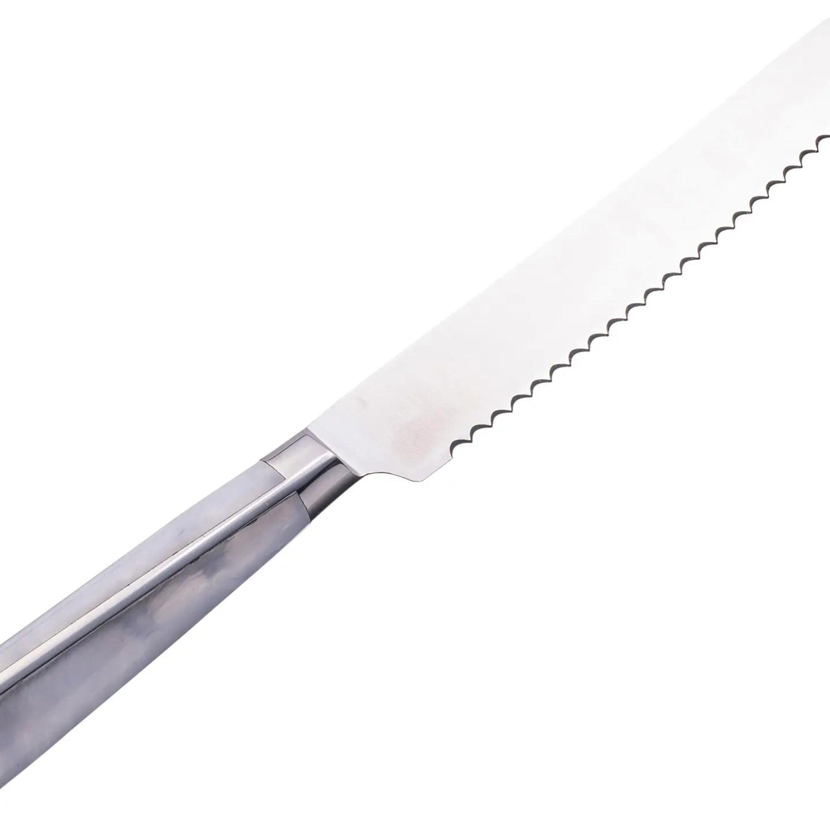 Marble Lucite Challah Knife in Grey by Waterdale Collection