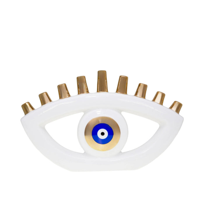 Blue Eye Motif Chanukiah by Aulicia