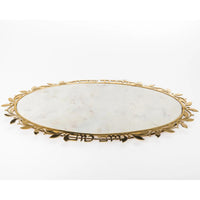 Oval Marble Challah Board with Hebrew by Goldinger