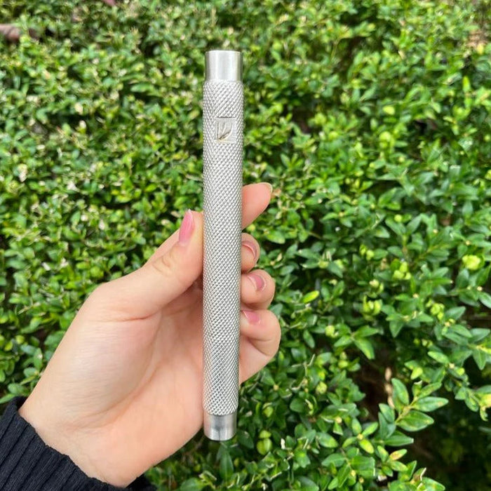 Knurling Design Mezuzah in Silver
