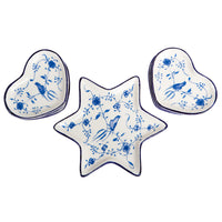 Hearts and Star Of David Ceramic Seder Plate, Replica Vienna 1900's By the Israel Museum