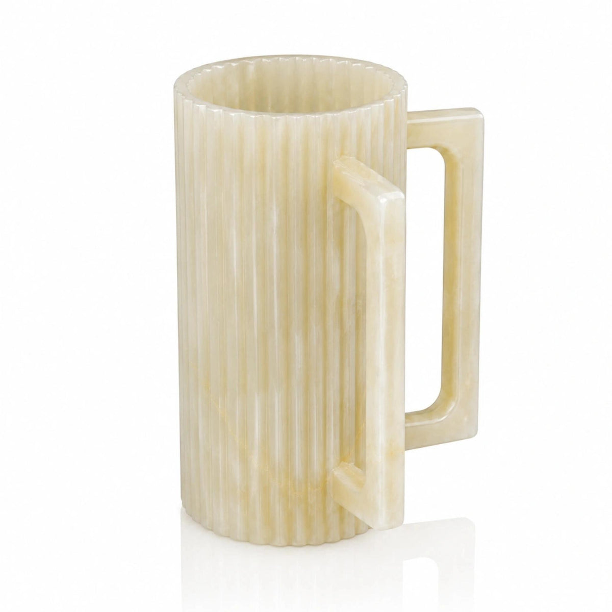 Fluted Resin Netilat Yadayim Washing Cup in Marble by Waterdale Collection