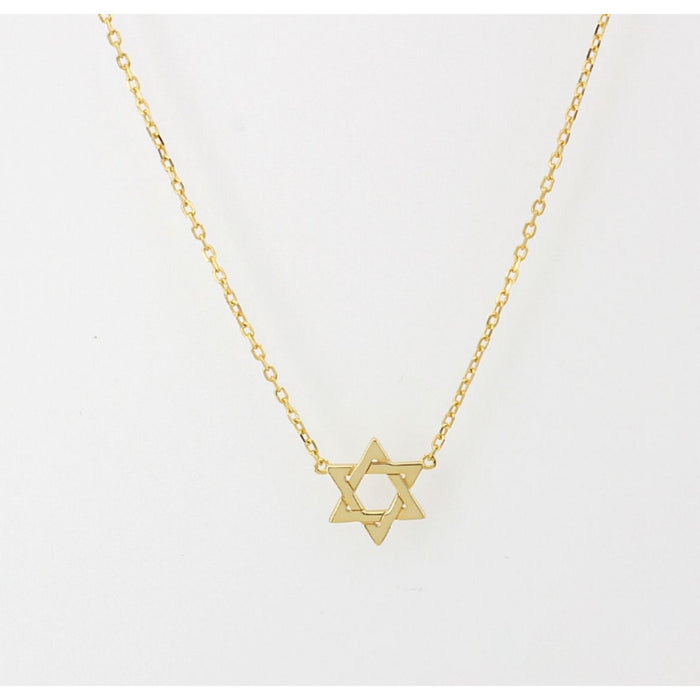 Star of David Pendant Fixed Pendent Necklace in Gold by Penny Levi