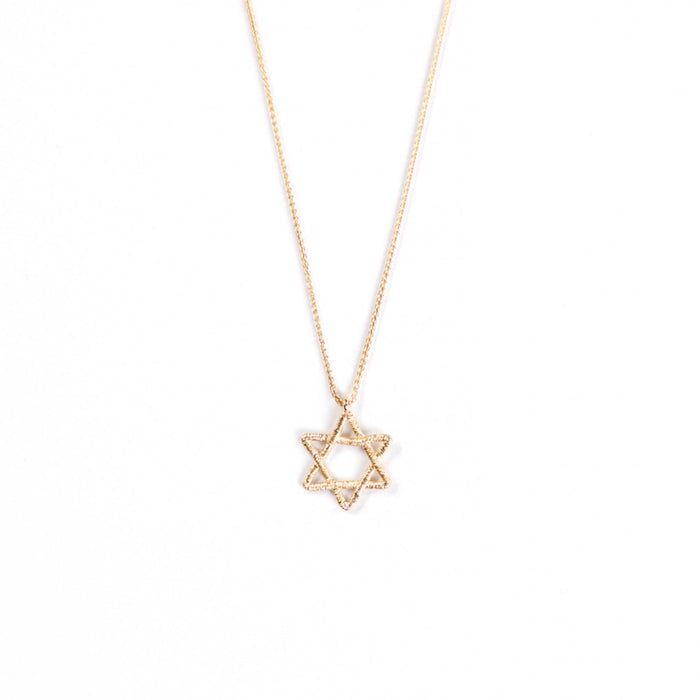 Star of David Pendant with Chain 14K gold