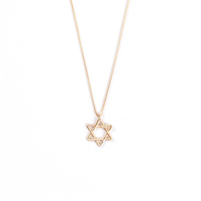 Star of David Pendant with Chain 14K gold