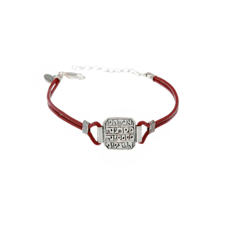 Healing Amulet Bracelet Silver and Leather