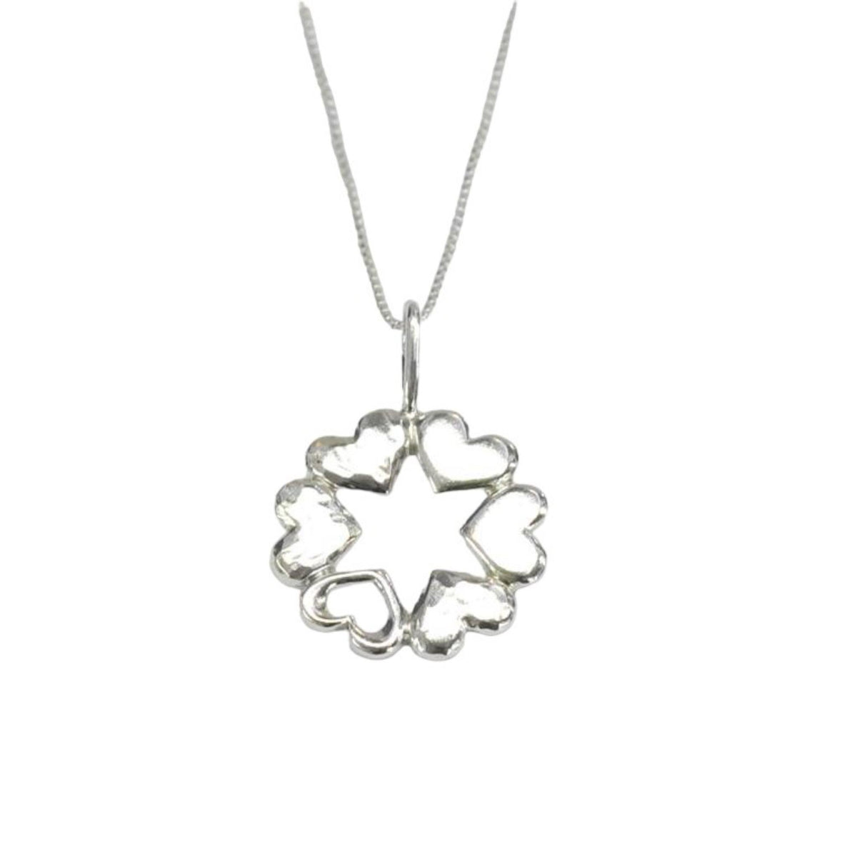 'Hollow' Hearts Star of David Necklace in Sterling Silver By the Israel Museum