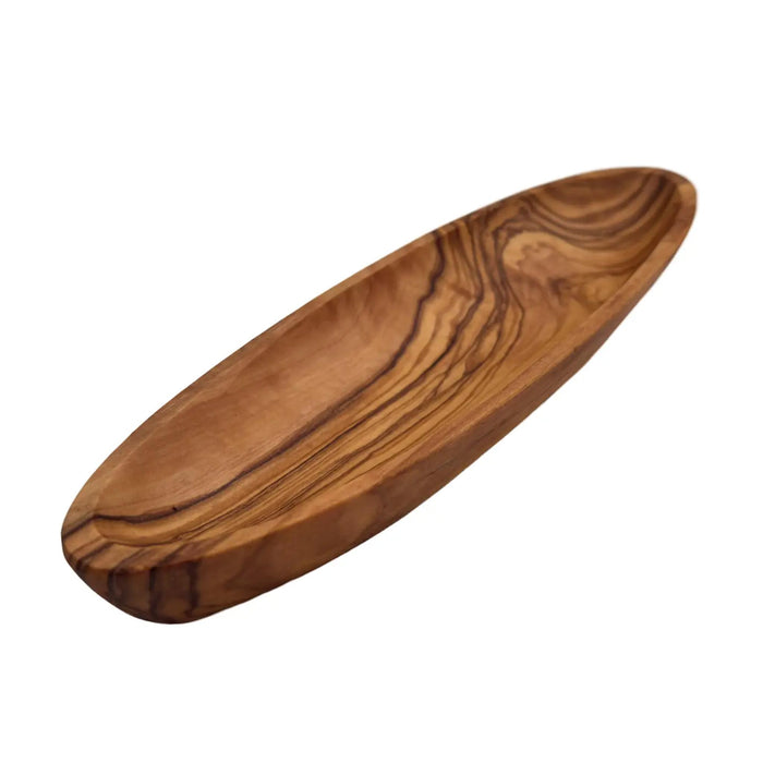 Versatile Oval-Shaped Dish Tray Handcrafted from Olive Wood