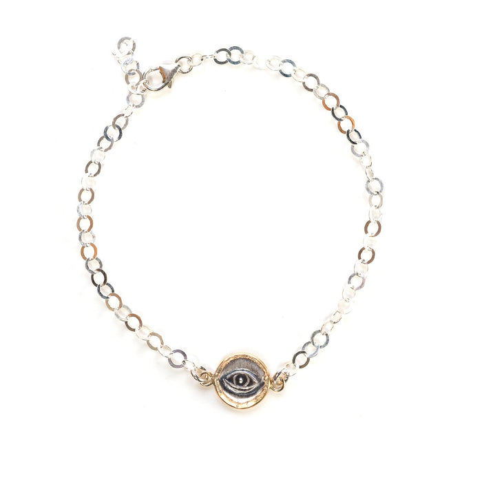 Eye Chain Bracelet in Sterling Silver and 14K Gold Fill by the Israel Museum