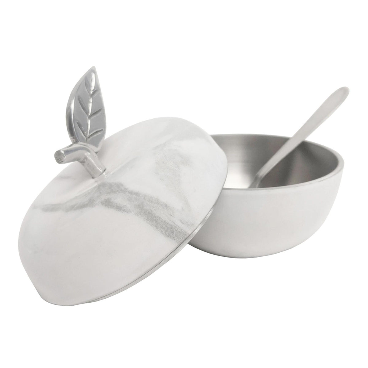 White Marble Honey Pot by Godinger