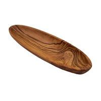 Versatile Oval-Shaped Dish Tray Handcrafted from Olive Wood