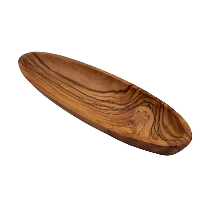 Versatile Oval-Shaped Dish Tray Handcrafted from Olive Wood