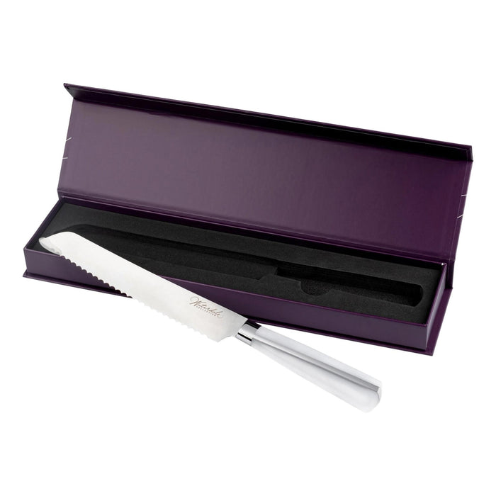 Marble Lucite Challah Knife in Grey by Waterdale Collection